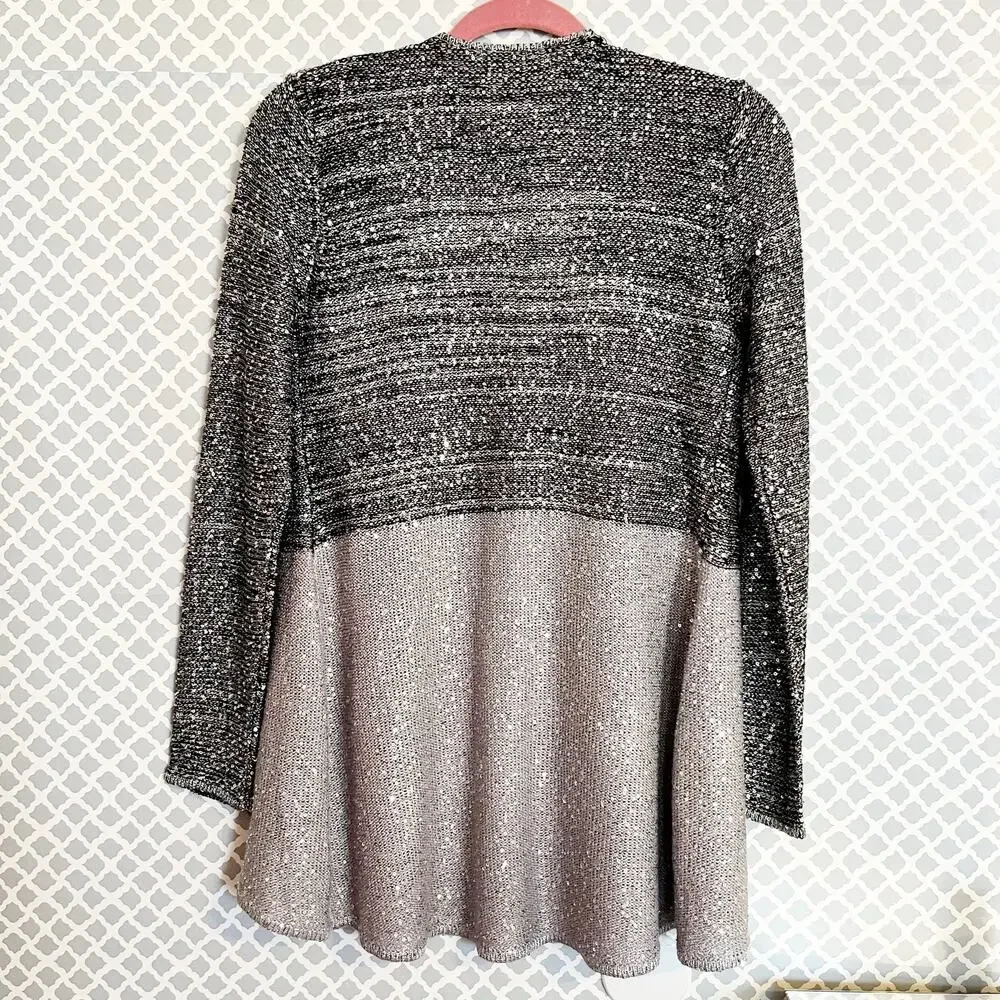 BELLDINI Sequined Open Front Cardigan Sweater NWT Size S